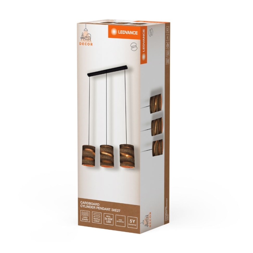 Ledvance - Pakabinamas sietynas DECOR CARDBOARD 3xE27/15W/230V