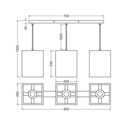 Ledvance - Pakabinamas sietynas DECOR CARDBOARD 3xE27/15W/230V