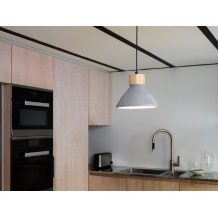 Ledvance - Pakabinamas sietynas DECOR CONCRETE 1xE27/15W/230V diametras 22 cm betonas pilka