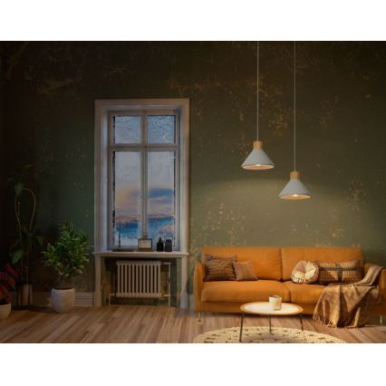 Ledvance - Pakabinamas sietynas DECOR CONCRETE 1xE27/15W/230V diametras 22 cm betonas pilka