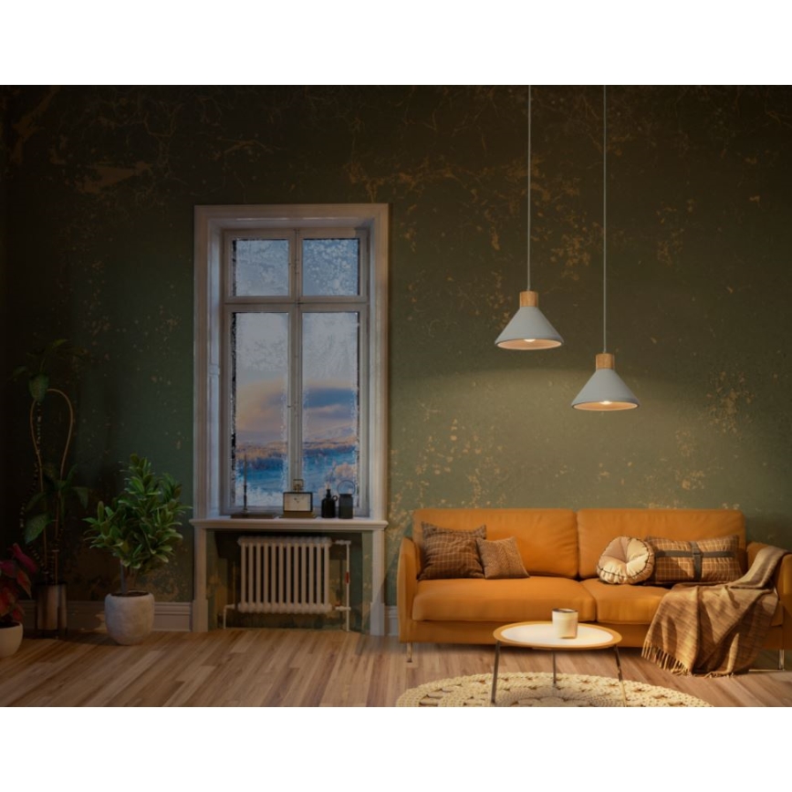 Ledvance - Pakabinamas sietynas DECOR CONCRETE 1xE27/15W/230V diametras 22 cm betonas pilka
