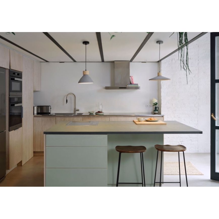 Ledvance - Pakabinamas sietynas DECOR CONCRETE 1xE27/15W/230V diametras 22 cm betonas pilka