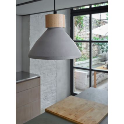 Ledvance - Pakabinamas sietynas DECOR CONCRETE 1xE27/15W/230V diametras 22 cm betonas pilka