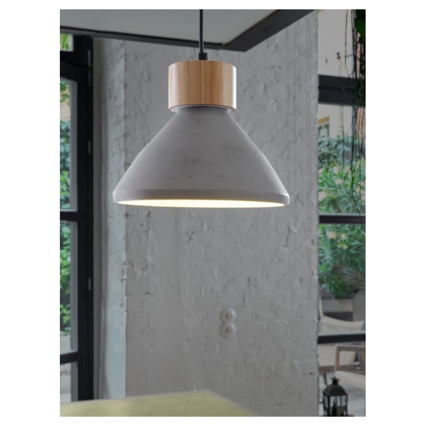 Ledvance - Pakabinamas sietynas DECOR CONCRETE 1xE27/15W/230V diametras 22 cm betonas pilka