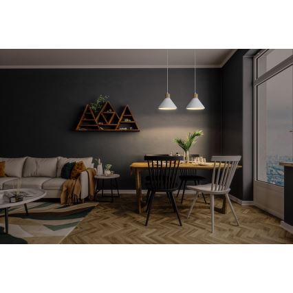 Ledvance - Pakabinamas sietynas DECOR PLASTER 1xE27/25W/230V diametras 22 cm gipsas balta