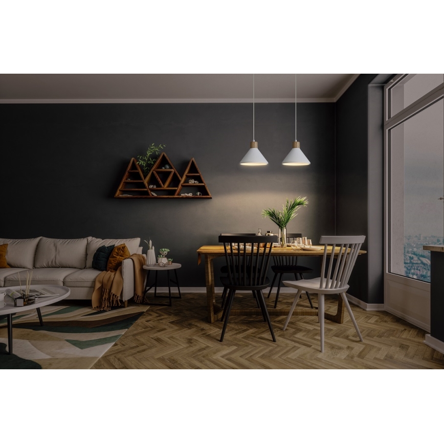 Ledvance - Pakabinamas sietynas DECOR PLASTER 1xE27/25W/230V diametras 22 cm gipsas balta