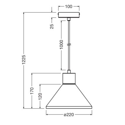 Ledvance - Pakabinamas sietynas DECOR PLASTER 1xE27/25W/230V diametras 22 cm gipsas balta