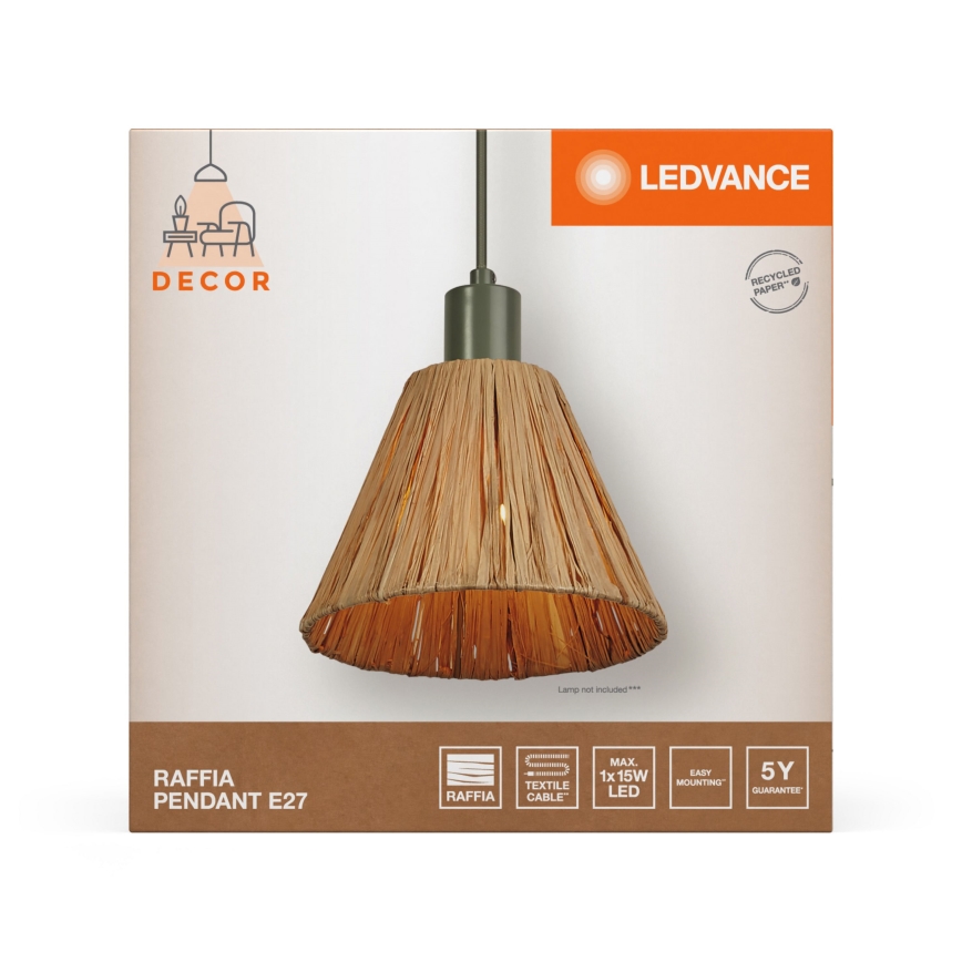 Ledvance - Pakabinamas sietynas DECOR RAFFIA 1xE27/15W/230V