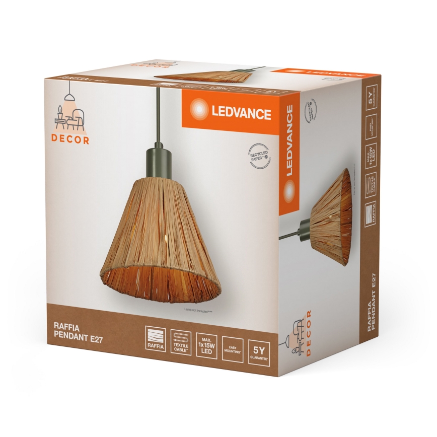 Ledvance - Pakabinamas sietynas DECOR RAFFIA 1xE27/15W/230V