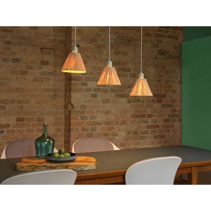 Ledvance - Pakabinamas sietynas DECOR RAFFIA 3xE27/15W/230V raffia bast