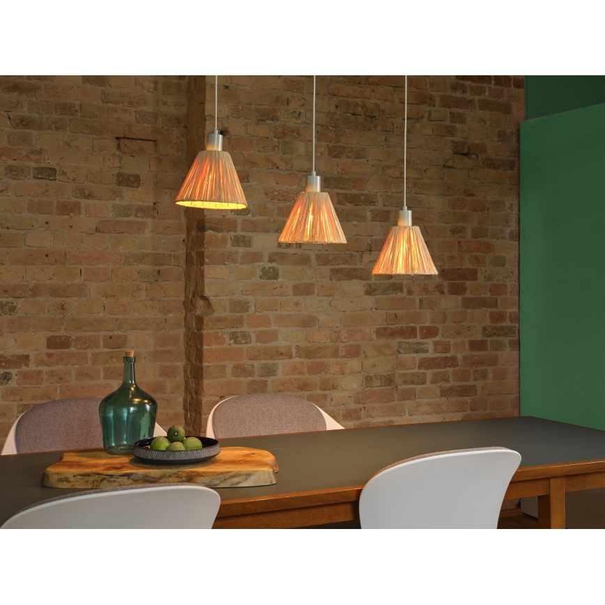 Ledvance - Pakabinamas sietynas DECOR RAFFIA 3xE27/15W/230V raffia bast