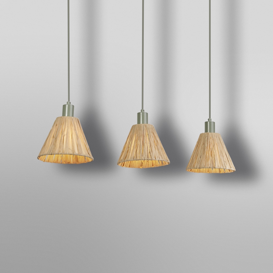 Ledvance - Pakabinamas sietynas DECOR RAFFIA 3xE27/15W/230V raffia bast