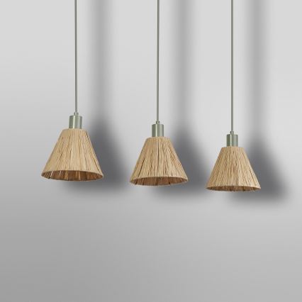 Ledvance - Pakabinamas sietynas DECOR RAFFIA 3xE27/15W/230V raffia bast