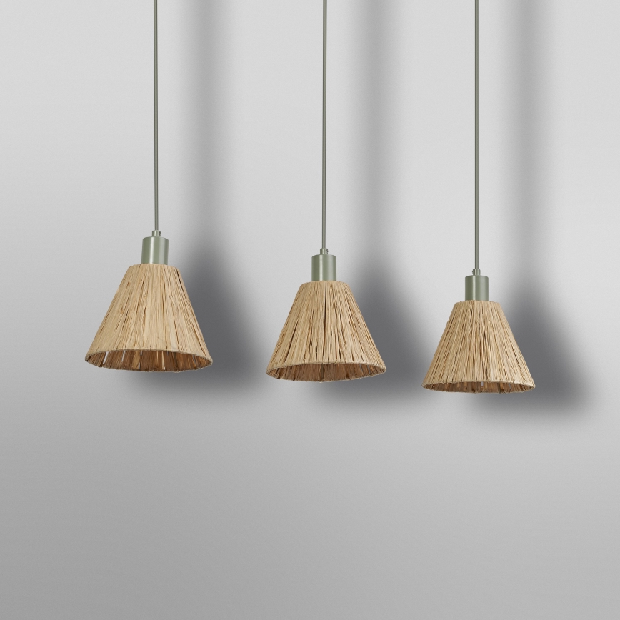 Ledvance - Pakabinamas sietynas DECOR RAFFIA 3xE27/15W/230V raffia bast