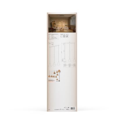 Ledvance - Pakabinamas sietynas DECOR RAFFIA 3xE27/15W/230V raffia bast