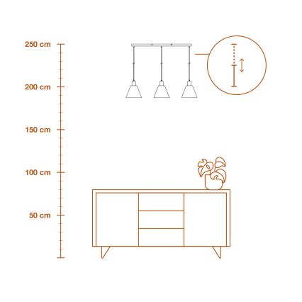 Ledvance - Pakabinamas sietynas DECOR RAFFIA 3xE27/15W/230V raffia bast