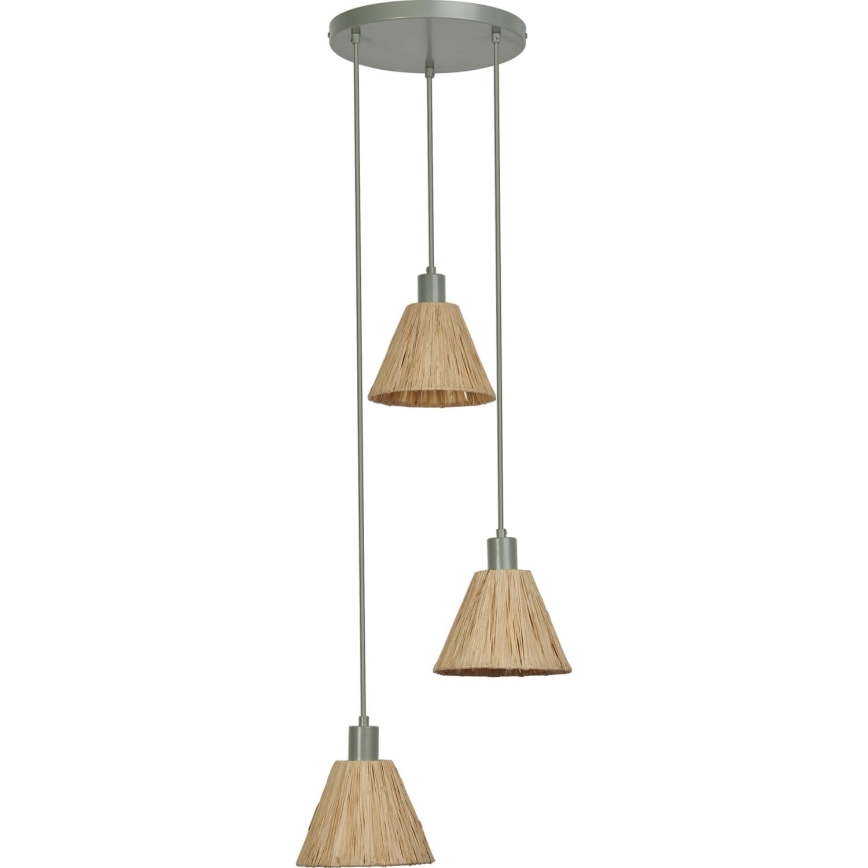 Ledvance - Pakabinamas sietynas DECOR RAFFIA 3xE27/15W/230V raffia bast