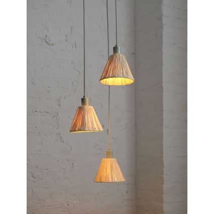 Ledvance - Pakabinamas sietynas DECOR RAFFIA 3xE27/15W/230V raffia bast