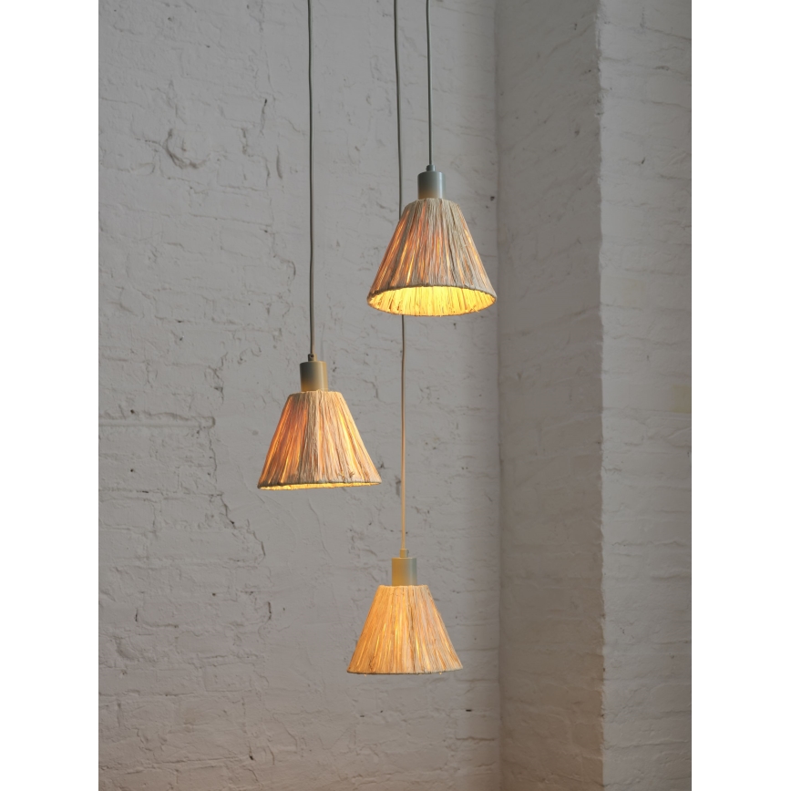 Ledvance - Pakabinamas sietynas DECOR RAFFIA 3xE27/15W/230V raffia bast