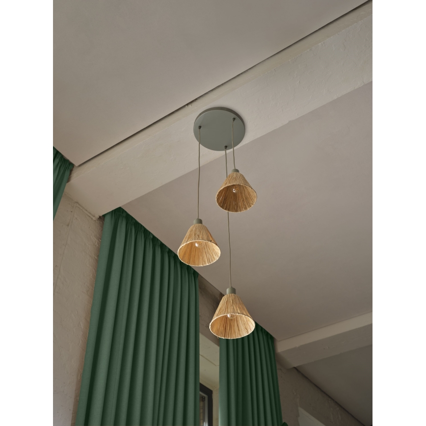 Ledvance - Pakabinamas sietynas DECOR RAFFIA 3xE27/15W/230V raffia bast
