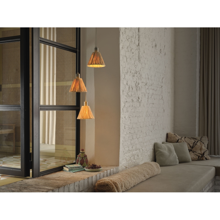 Ledvance - Pakabinamas sietynas DECOR RAFFIA 3xE27/15W/230V raffia bast