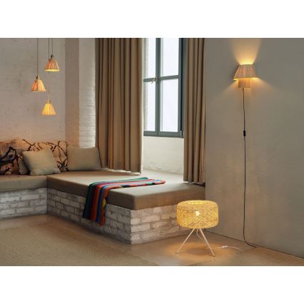 Ledvance - Pakabinamas sietynas DECOR RAFFIA 3xE27/15W/230V raffia bast