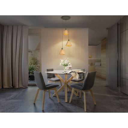 Ledvance - Pakabinamas sietynas DECOR RAFFIA 3xE27/15W/230V raffia bast