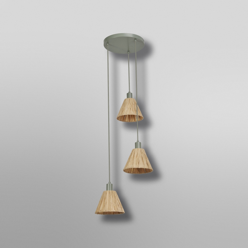 Ledvance - Pakabinamas sietynas DECOR RAFFIA 3xE27/15W/230V raffia bast