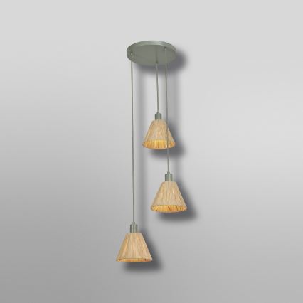Ledvance - Pakabinamas sietynas DECOR RAFFIA 3xE27/15W/230V raffia bast