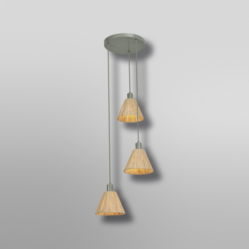 Ledvance - Pakabinamas sietynas DECOR RAFFIA 3xE27/15W/230V raffia bast