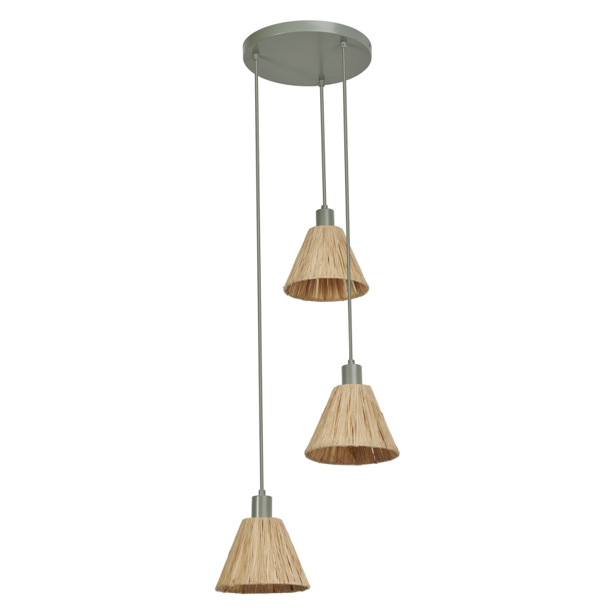 Ledvance - Pakabinamas sietynas DECOR RAFFIA 3xE27/15W/230V raffia bast