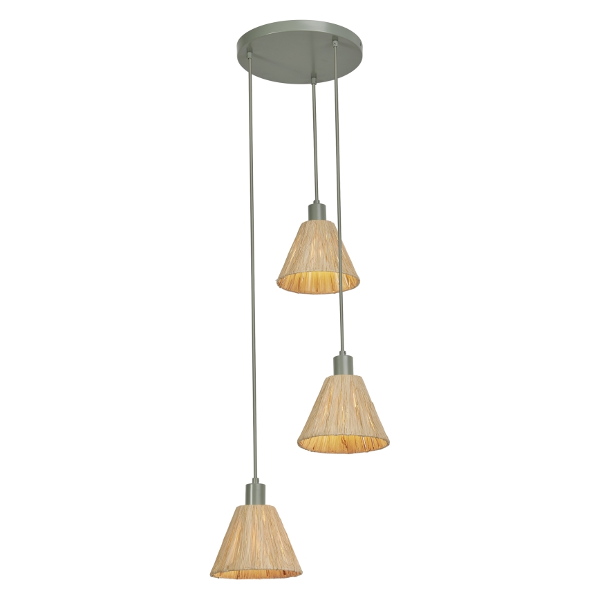 Ledvance - Pakabinamas sietynas DECOR RAFFIA 3xE27/15W/230V raffia bast