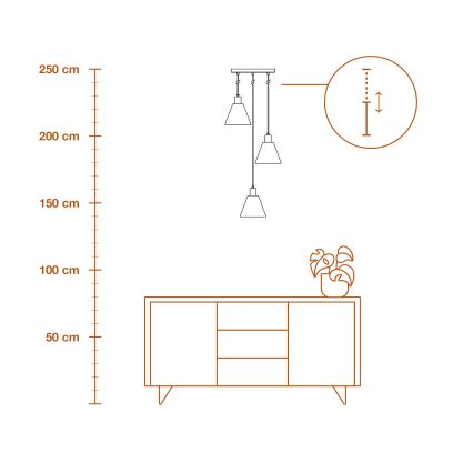 Ledvance - Pakabinamas sietynas DECOR RAFFIA 3xE27/15W/230V raffia bast