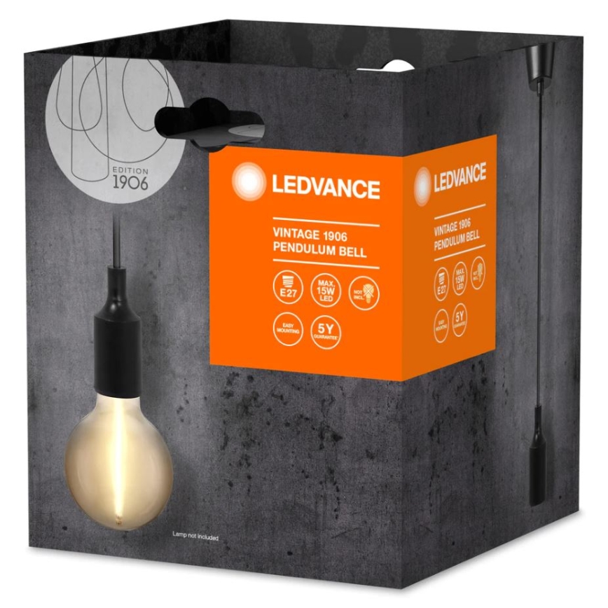 Ledvance - Pakabinamas sietynas PENDULUM BELL 1xE27/15W/230V juoda