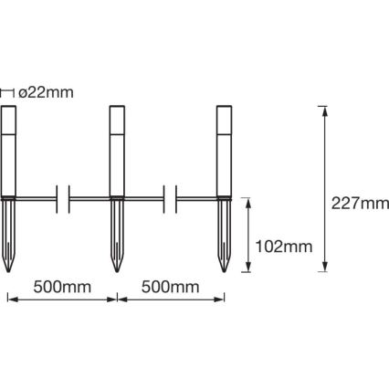 Ledvance - Prailginimo RINKINYS 3x LED RGBW Lauko lempa SMART 3xLED/1,9W/230V Wi-Fi