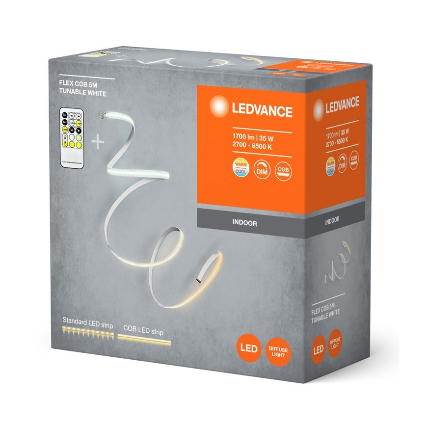 Ledvance - Pritemdoma LED juosta FLEX COB 5m LED/35W/230V 2700-6500K + nuotolinio valdymo pultas