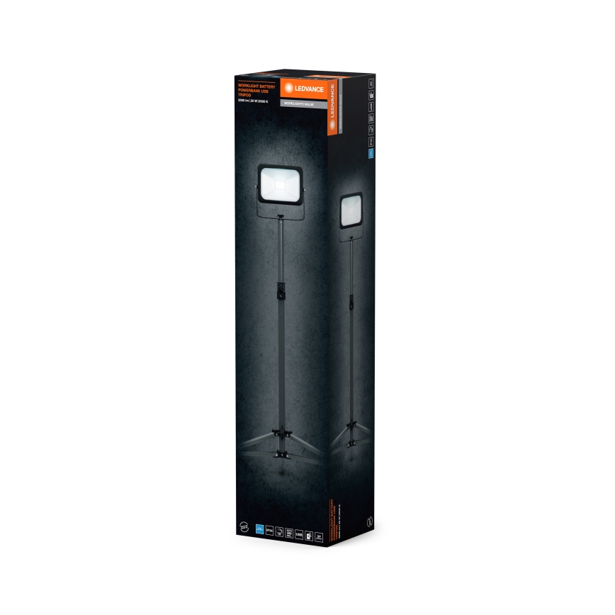 Ledvance - Pritemdomas LED prožektorius su laikikliu WORKLIGHT TRIPOD LED/20W/3,7V 1500 mAh IP54