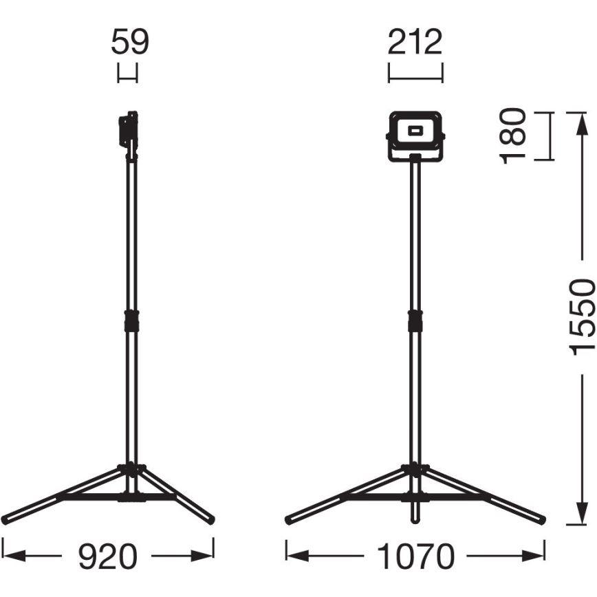 Ledvance - Pritemdomas LED prožektorius su laikikliu WORKLIGHT TRIPOD LED/20W/3,7V 1500 mAh IP54
