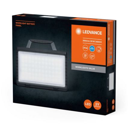 Ledvance - LED šviesos reguliavimas lauko rechargeable Prožektoriaus šviestuvas WORKLIGHT BATTERY LED/26W/5V IP54