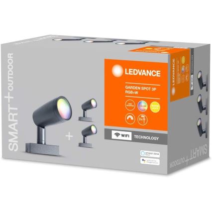 Ledvance - RINKINYS 3x LED RGB lauko lempa SMART + SPOT 3xLED/4.5W/230V IP65 Wi-Fi