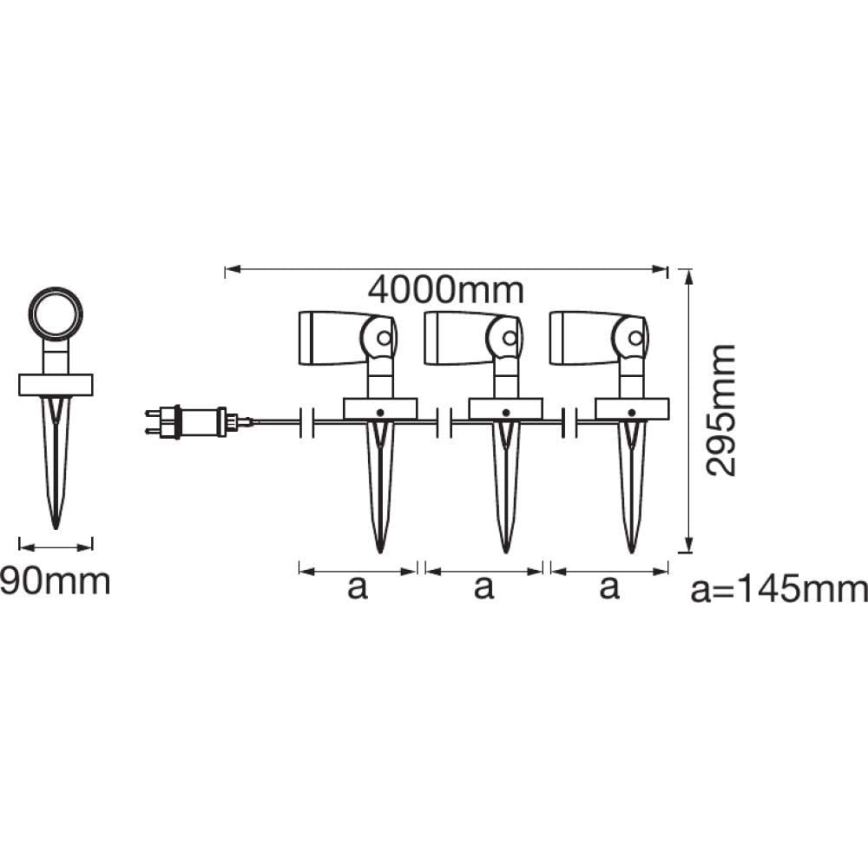 Ledvance - RINKINYS 3x LED RGB lauko lempa SMART + SPOT 3xLED/4.5W/230V IP65 Wi-Fi