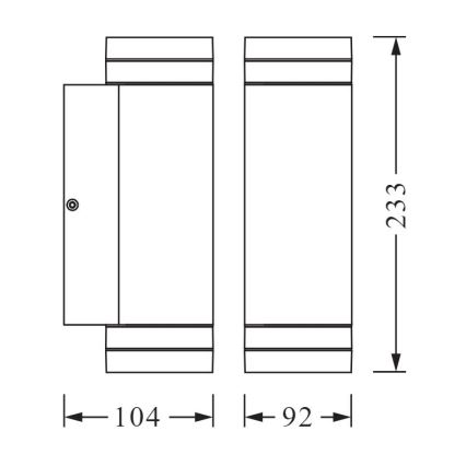 Ledvance - Sieninis lauko šviestuvas BEAM 2xGU10/35W/230V IP44