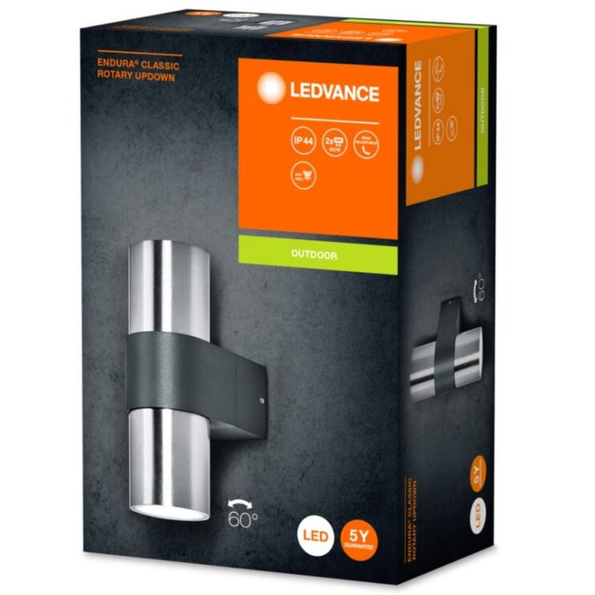 Ledvance – Sieninis lauko šviestuvas ENDURA ROTARY 2xGU10/5W/230V IP44