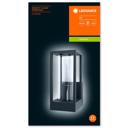 Ledvance - Sieninis lauko šviestuvas FRAME 1xE27/60W/230V IP44