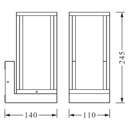 Ledvance - Sieninis lauko šviestuvas FRAME 1xE27/60W/230V IP44