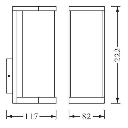 Ledvance - Sieninis lauko šviestuvas TUBULAR 1xE27/60W/230V IP44