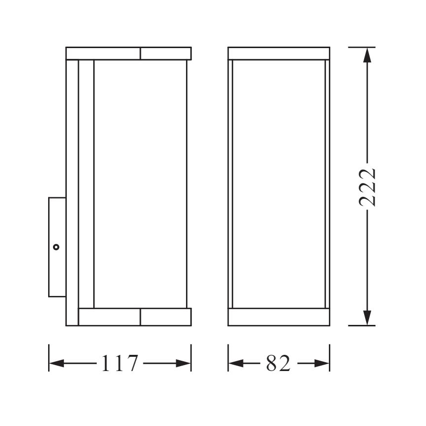 Ledvance - Sieninis lauko šviestuvas TUBULAR 1xE27/60W/230V IP44