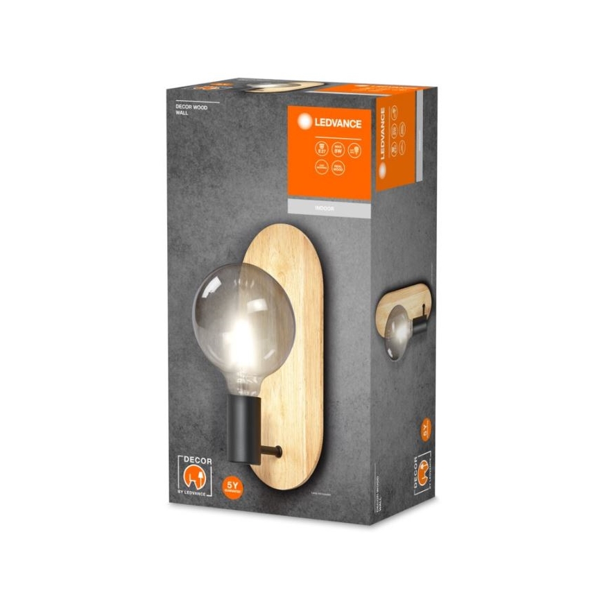 Ledvance - Sieninis šviestuvas DECOR WOOD 1xE27/8W/230V