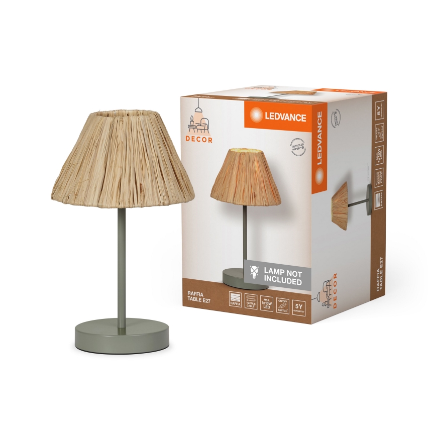 Ledvance - Stalinis šviestuvas DECOR RAFFIA 1xE27/15W/230V raffia bast