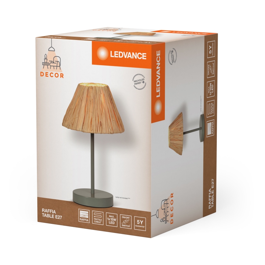 Ledvance - Stalinis šviestuvas DECOR RAFFIA 1xE27/15W/230V raffia bast